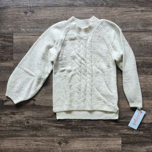 NWT Cat & Jack Cream Confetti Speckled Sweater